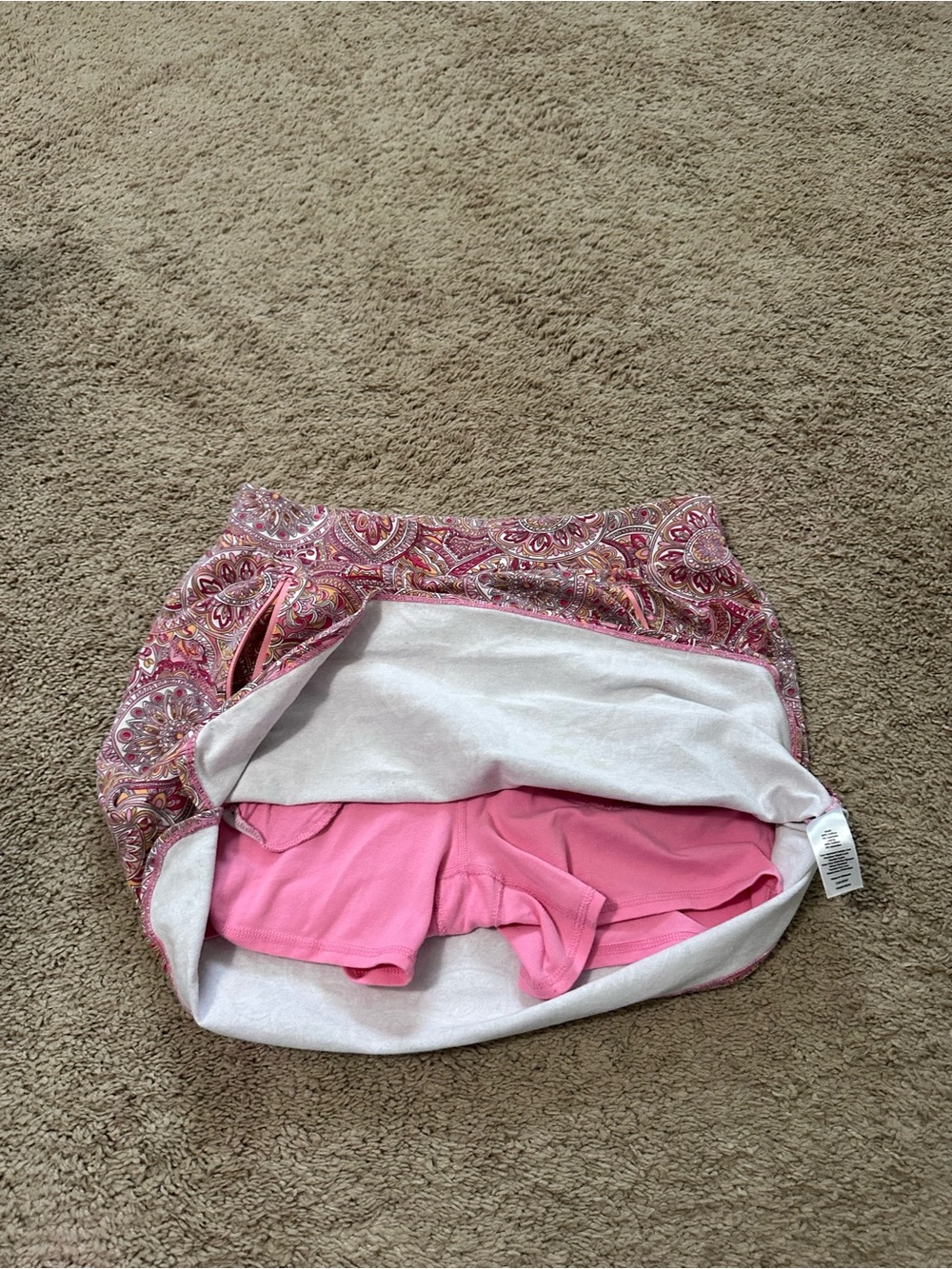 T By Talbots Everyday Stretch Skort Pink Paisley Pickleball Size Large - Picture 10 of 11